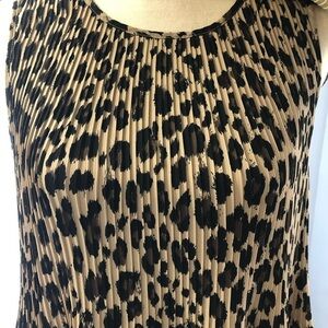 🎄Alfred Sung animal print shirt  brown/black SZ M